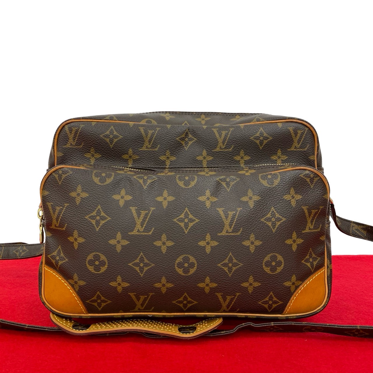 ヴィンテージ ナイル モノグラムショルダーバッグ レザー PVC ブラウン 184-2