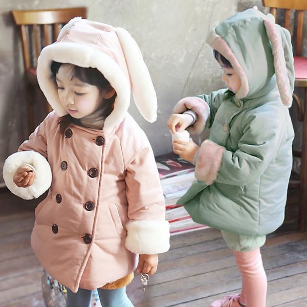 厚い 北欧スタイル 女児 ダウンジャンパー_幼児 ロングダウン