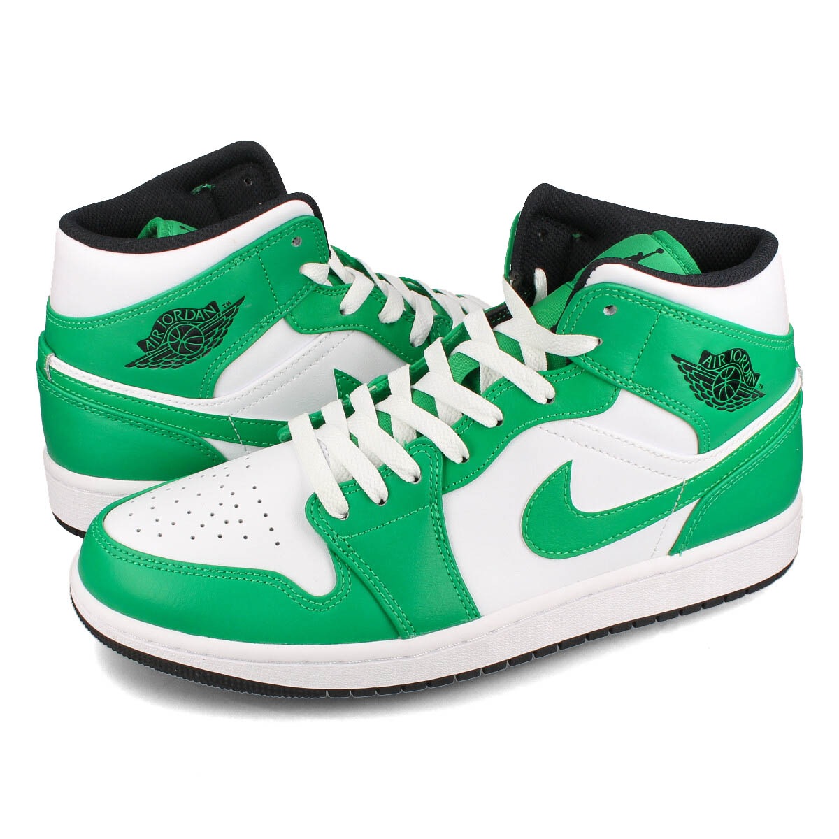 NIKE AIR JORDAN 1 MID LUCKY GREEN/BLACK/WHITE