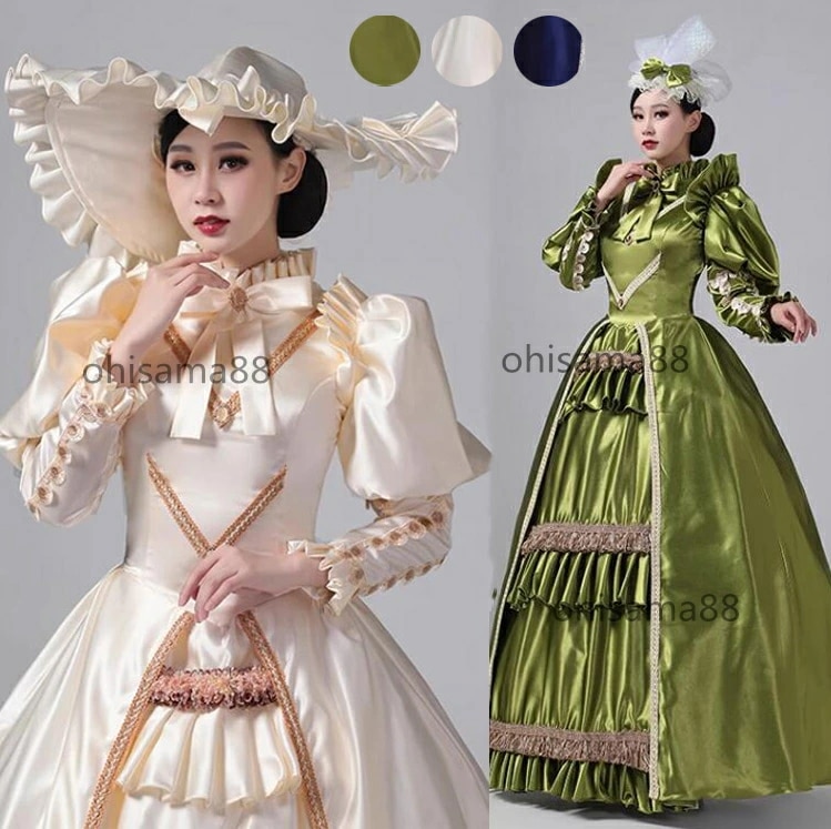 完売御礼貴族ドレス 中世貴族風 オペラ声楽 プリンセスドレス 文化祭 学園祭 ロングドレス 舞踏会 撮影 演奏会 クリスマス ハロウィン ステージ衣装 華やか お姫様ワンピース 長袖 パーティードレス