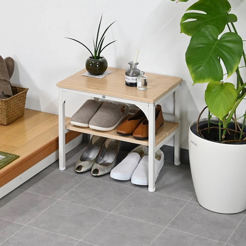 フクダクラフト 玄関ベンチ棚付き 幅45cm CG-M4530T ベンチ 棚付きベンチ 棚 スリム コンパクト 収納 45cm