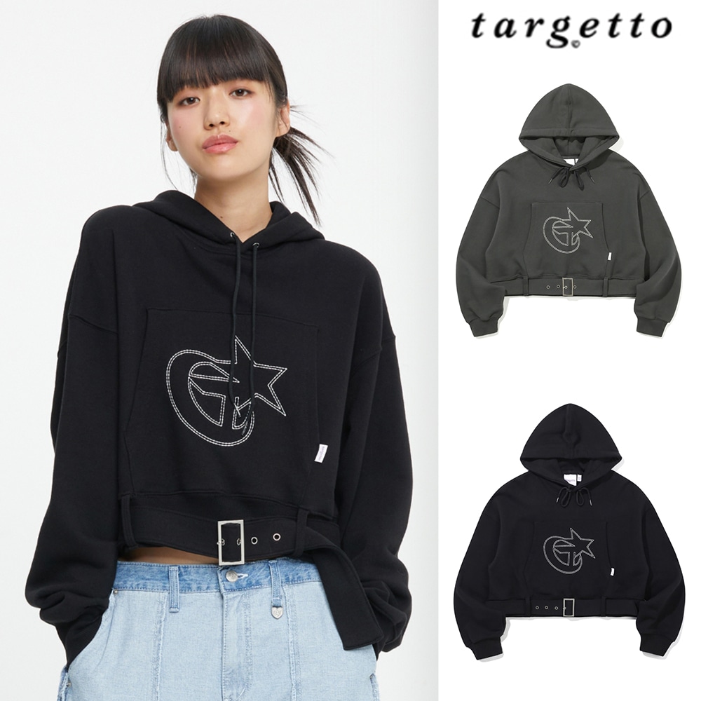 [TARGETTO] BELTED CROP HOODIE