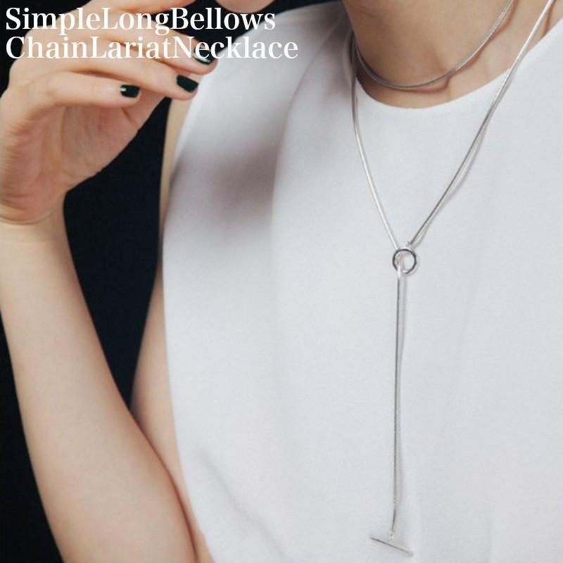 レディース ネッス ー925シン蛇腹ロングチェーンラリエッッス ーネッス ラリエット ー925 ブレスレット ロング