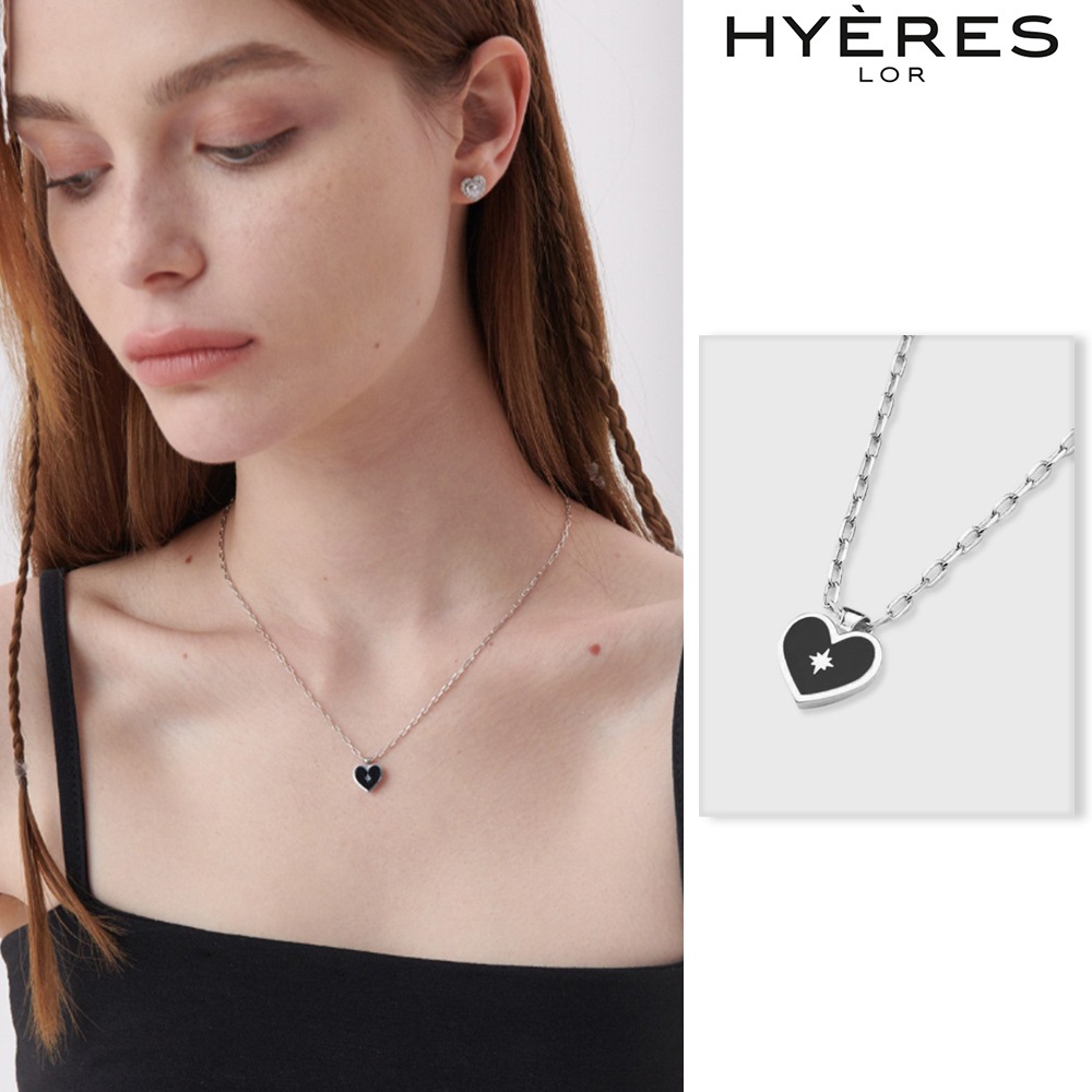 【HYERES LOR】23SS★ H Heart Spade BR Enamel Necklace Enamel heart necklace – Sarah Nadine