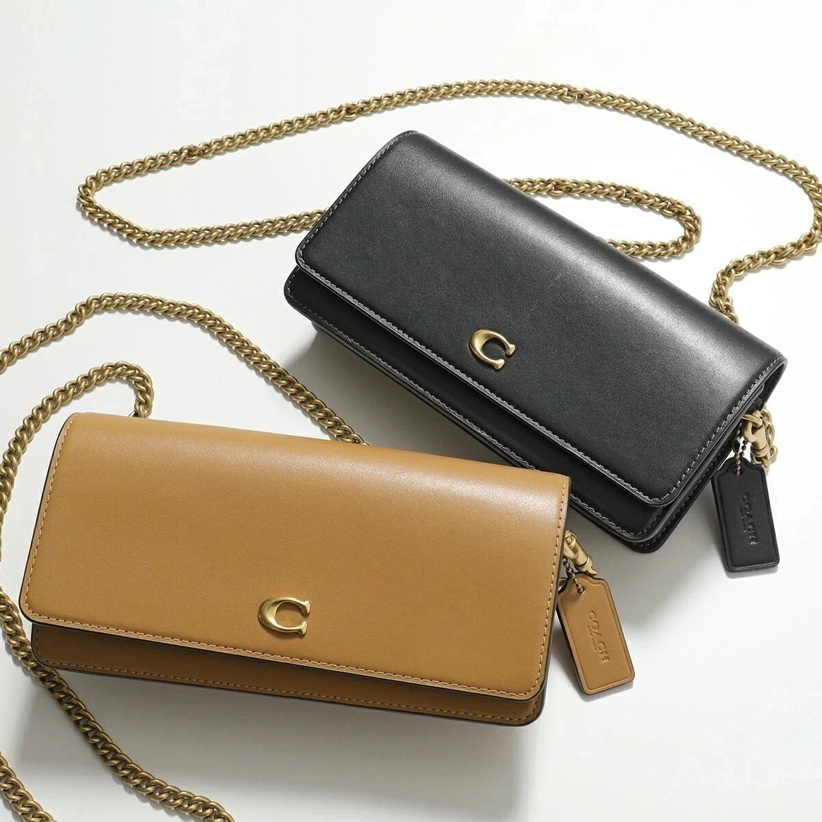 COACH コーチ チェーン ウォレット エッセンシャル ロング ウォレット CW586 レディース ショルダーバッグ レザー 長財布 鞄 カラー2色