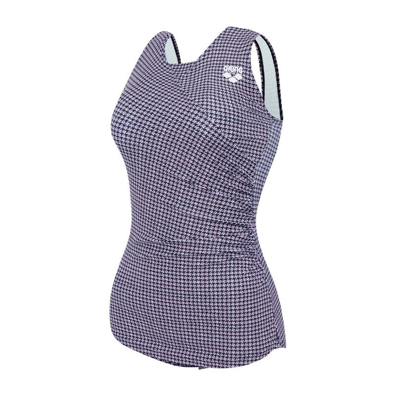 女性一般キャップ内蔵アクアロビクU-BACKワンピース水着(クラシック)(A4FL1LS02)PNK