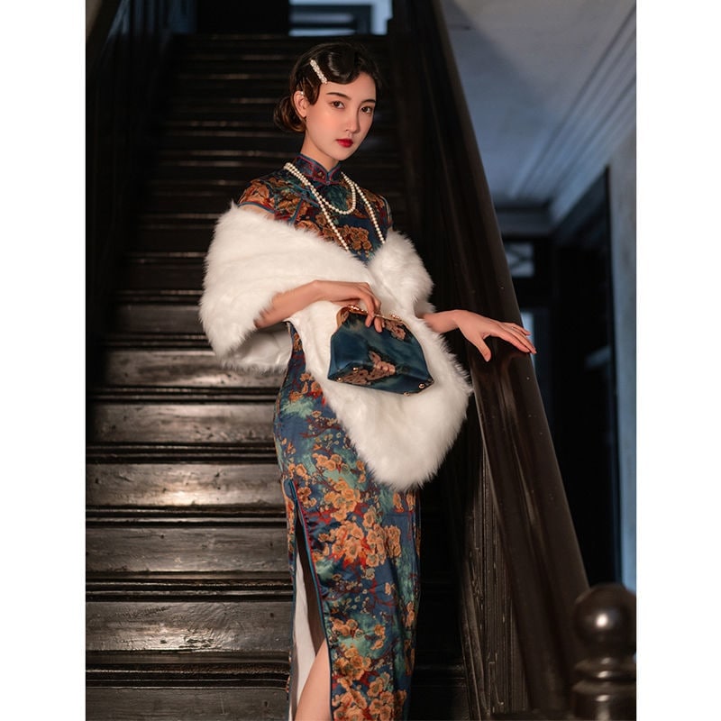 レトロ古い上海漢服チャイナドレス改良版少女ロングエレガントドレス