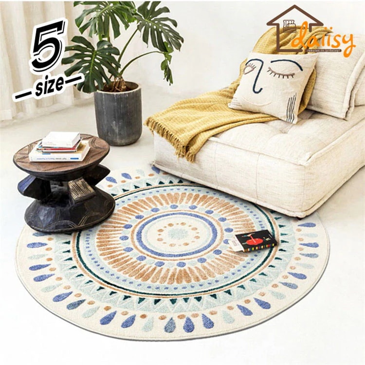 直径200cm まねるカシミヤ 子羊の毛 モロッコ 円形 北欧風 タイルラグ 洗える ラグマット 滑り止め ラグラグ カーペット おしゃれ ベッドルームリビングルームベッドルーム 毛織 玄関マット じ