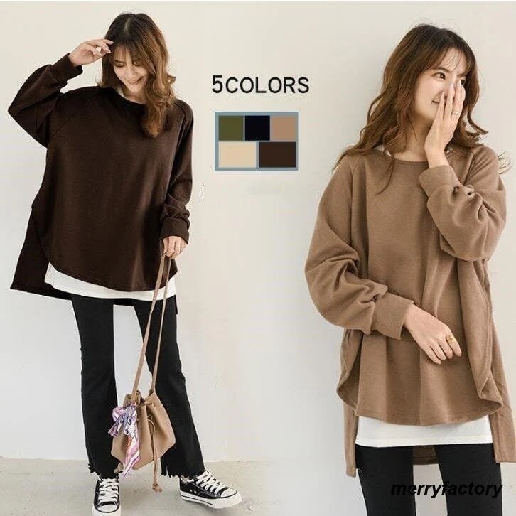 スウェットトレーナー スウェット レディース トレーナー ゆったり 大きいサイズ プルオーバー ロング ゆったり