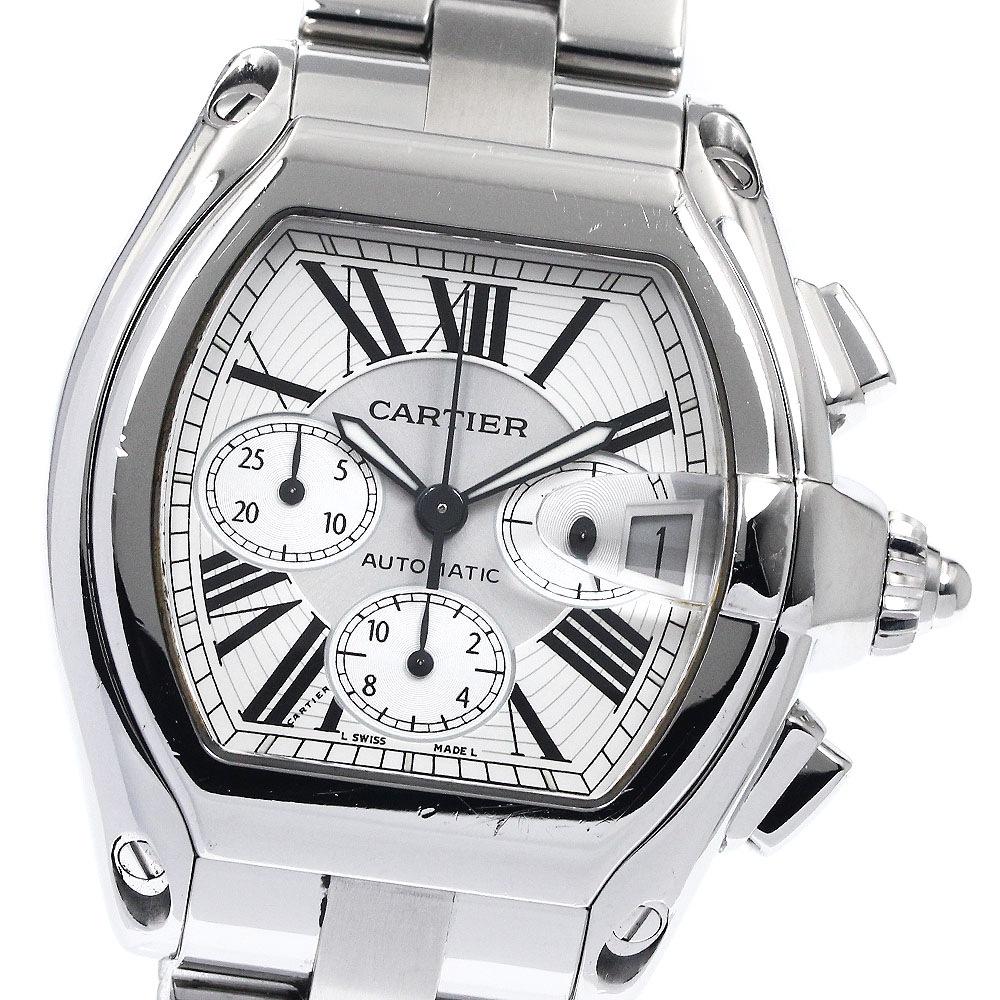 カルティエ CARTIER W62019X6 ロードスターXL クロノグラフ 自動巻き メンズ _887991【中古】