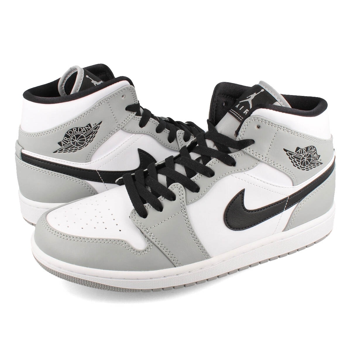 AIR JORDAN 1 MID LIGHT SMOKE GREY/BLACK/WHITE