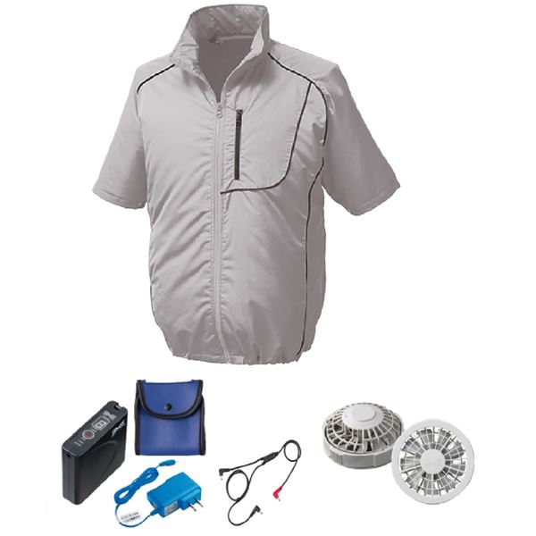 KU91720 空調服 ポリ製 半袖 FAN2200G/LISUPER1 シルバーx黒 L