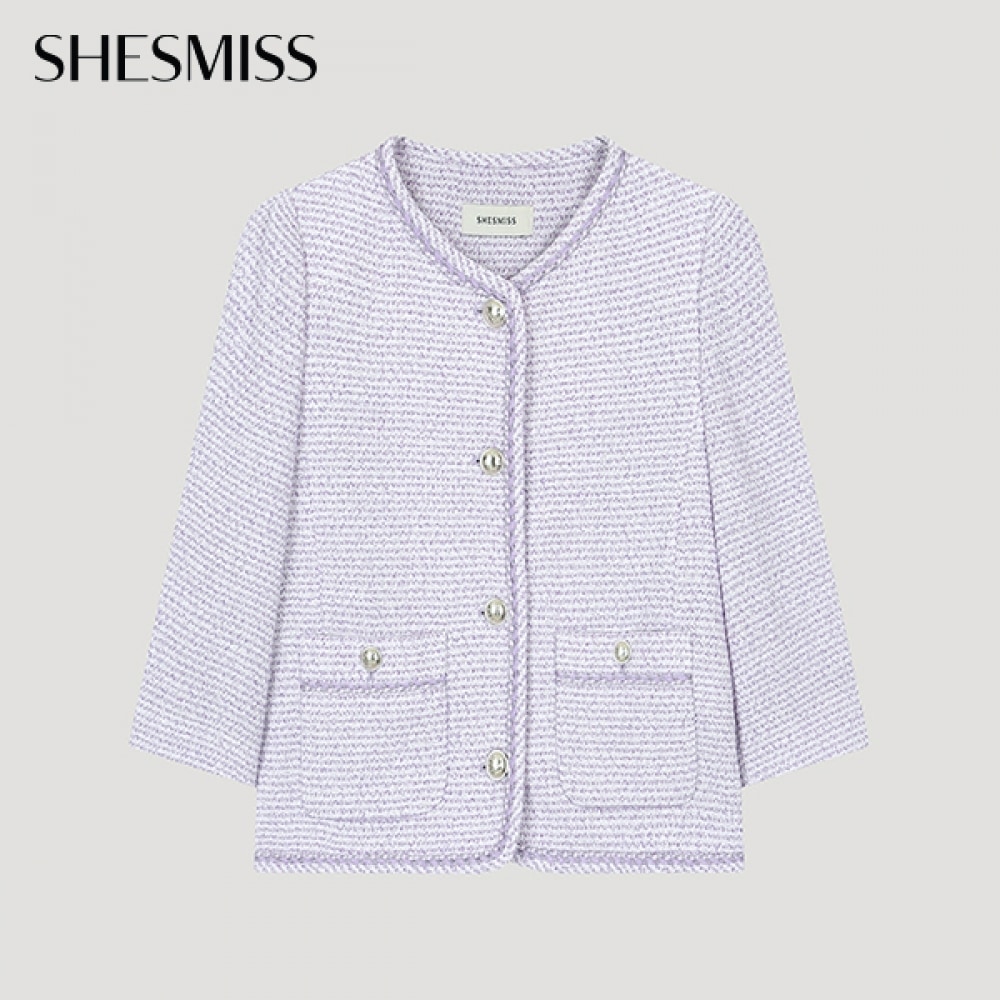(Shes Miss) グリッターツイード編み込みジャケット_SWWJKO21050_LV