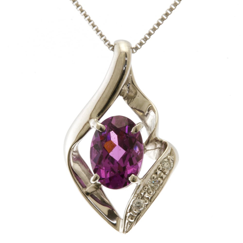 ネックレス Pt850プラチナ ガーネット 中古 美品