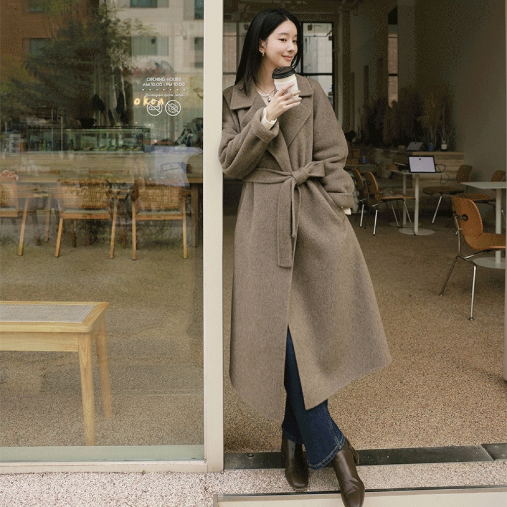 クリック＆ファニー [100% ウール国産生地] リンセルハンドメイドコートベルトSET