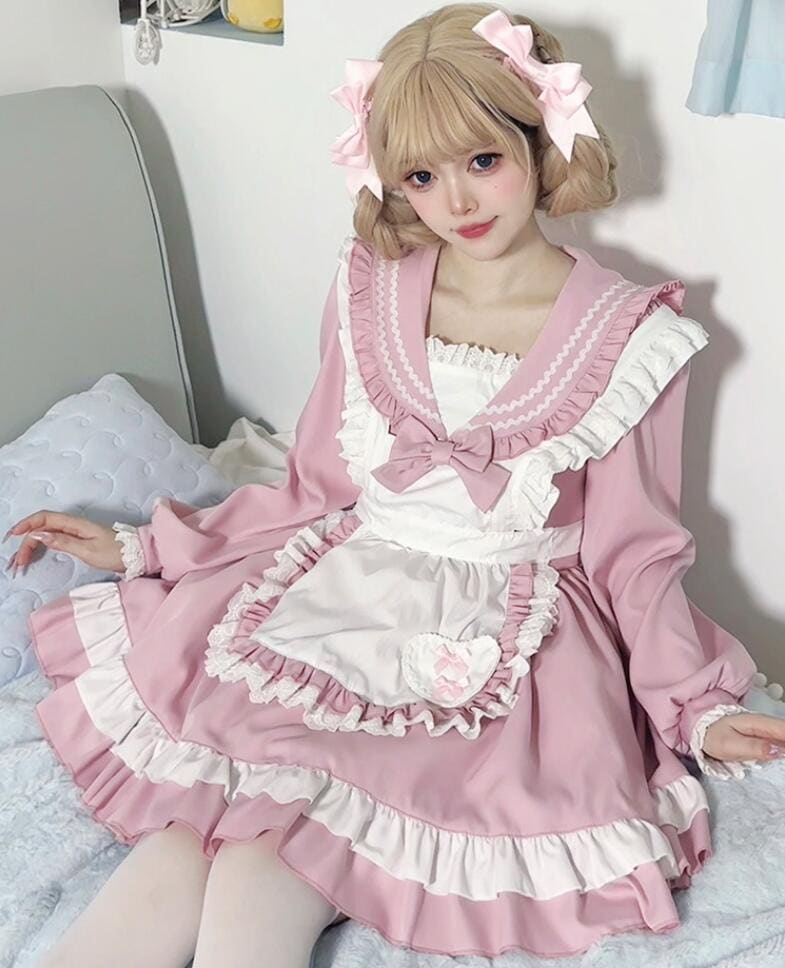 【新作登場 最安値】長袖ワンピース ロリータワンピース 可愛いロリータ服 プリンセスドレス 可愛いワンピース メイド服 メイド喫茶 萌え Lolita 人コスチューム ゴスロリ ハロウィン コスプレ衣