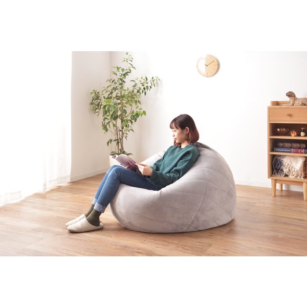 ビーズクッション クッション 大 マイクロビーズ ゆったり 新生活 グレー LSS-802GY