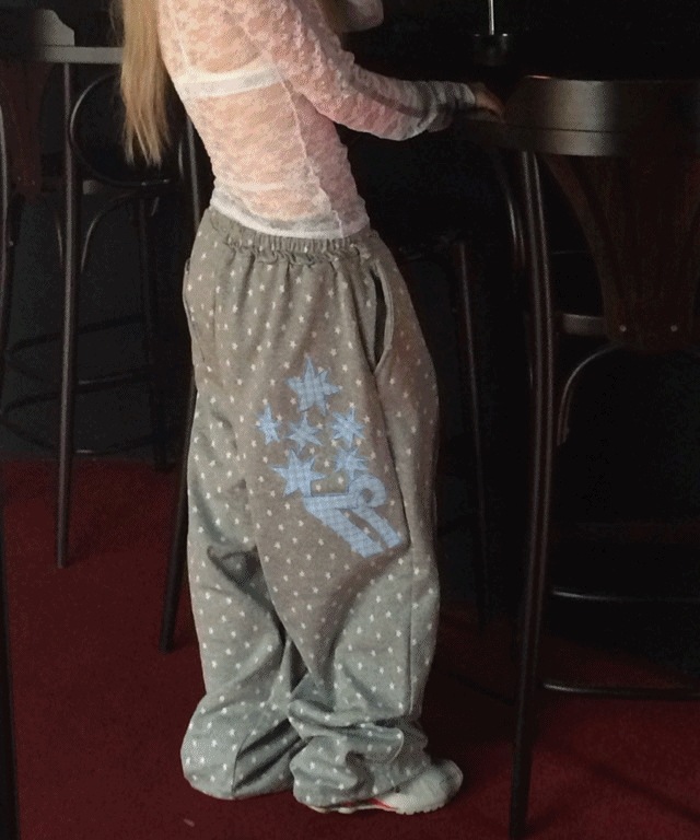 (Set) Star Check Patch Sweatpants [2color]