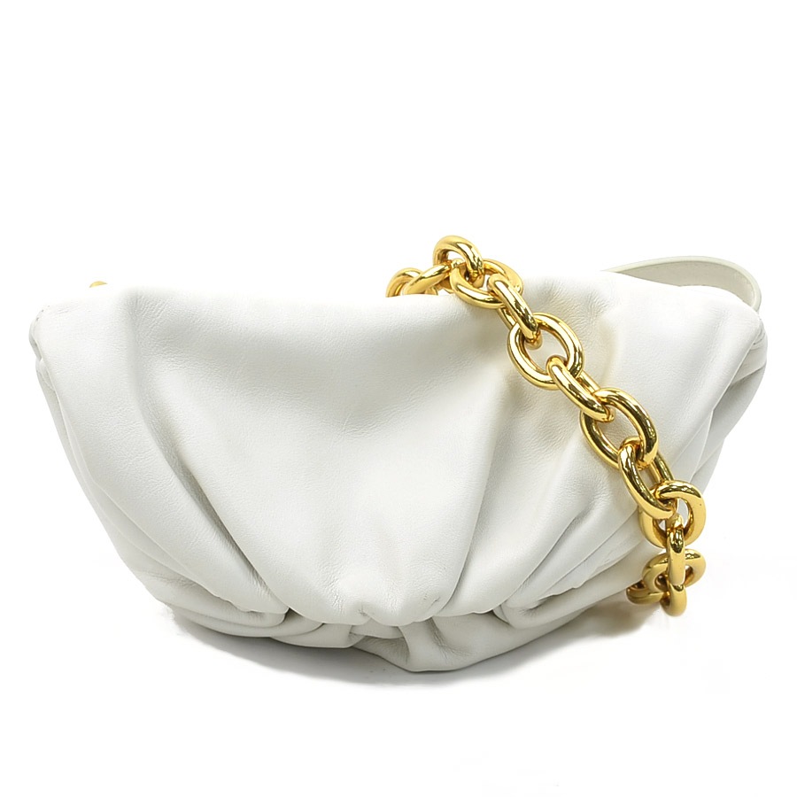 ボッテガヴェネタ BOTTEGAVENETA ショルダーバッグ ザ チェーンポーチ ミニ レザー ホワイト レディース h31555a