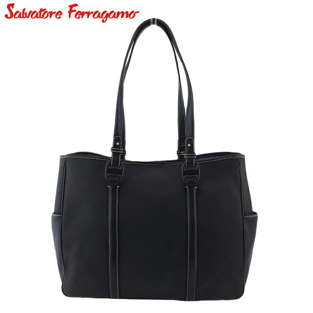 トートバッグ トート ショルダー バッグ ヴァラ レディース メンズ ブラック シルバー 中古