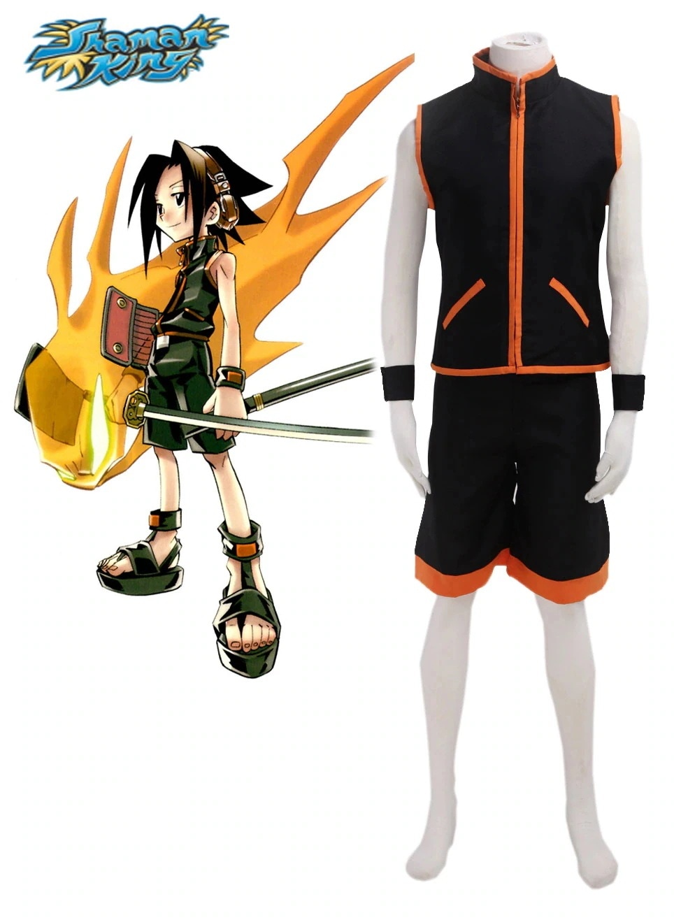 1421シャーマンキング 麻倉葉 戦闘服 コスプレ衣装 コスチューム