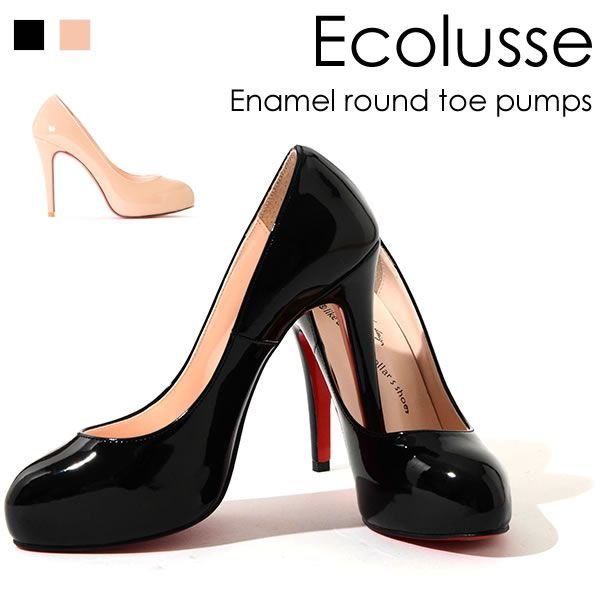 パンプス レディース レッドソール エナメル ラウンドトゥ 走れる 痛くない