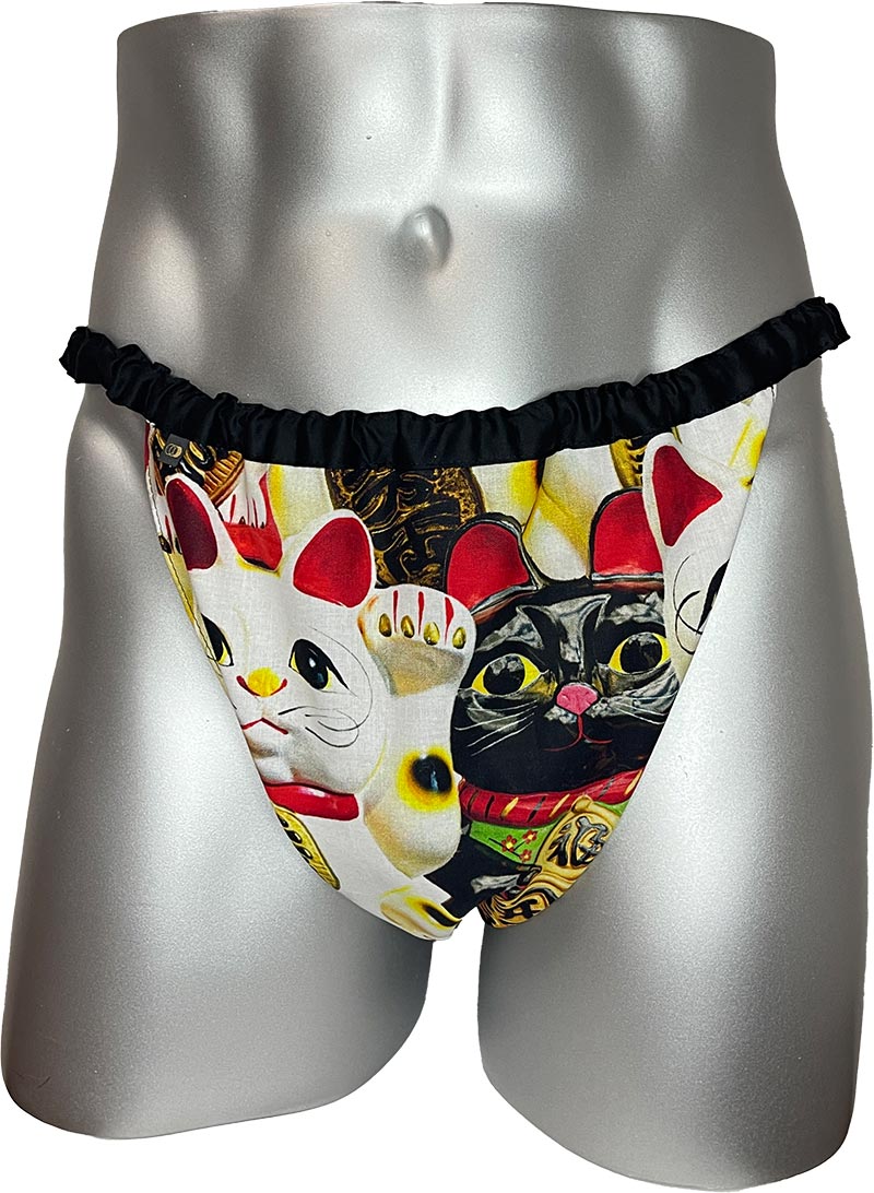 お正月 2025 限定柄【招き猫（特大柄）】男性用ふんどしパンツ ふんどし 褌 現代 コットン メンズ メリット 人気 赤 おすすめ ブランド 温活 蒸れ ない 安眠 睡眠 締め付け ノーパン 芸能人