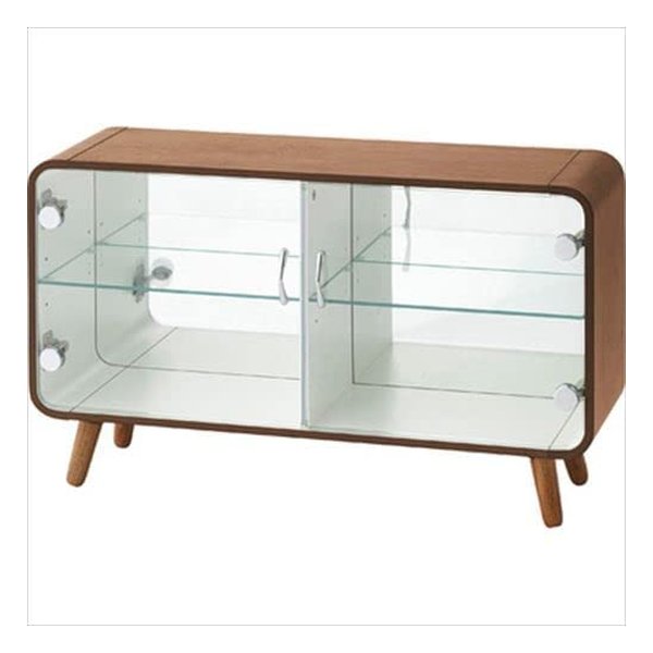 コレクションシェルフ ロータイプ ブラウン W79.5×D27×H46 PT-613BR