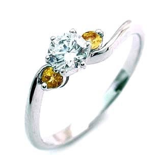 CanCam掲載( 11月誕生石 ) シトリン Pt ダイヤモンドリング楽ギフ_包装02P26Mar16 82,500円