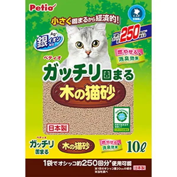 ペティオ ガッチリ固まる木の猫砂 10L