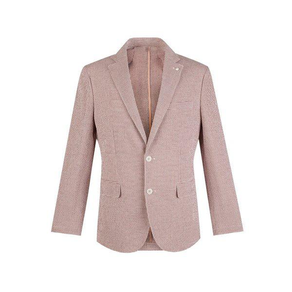 リネン混紡変形チェック柄ジャケットCDAA9JK2112