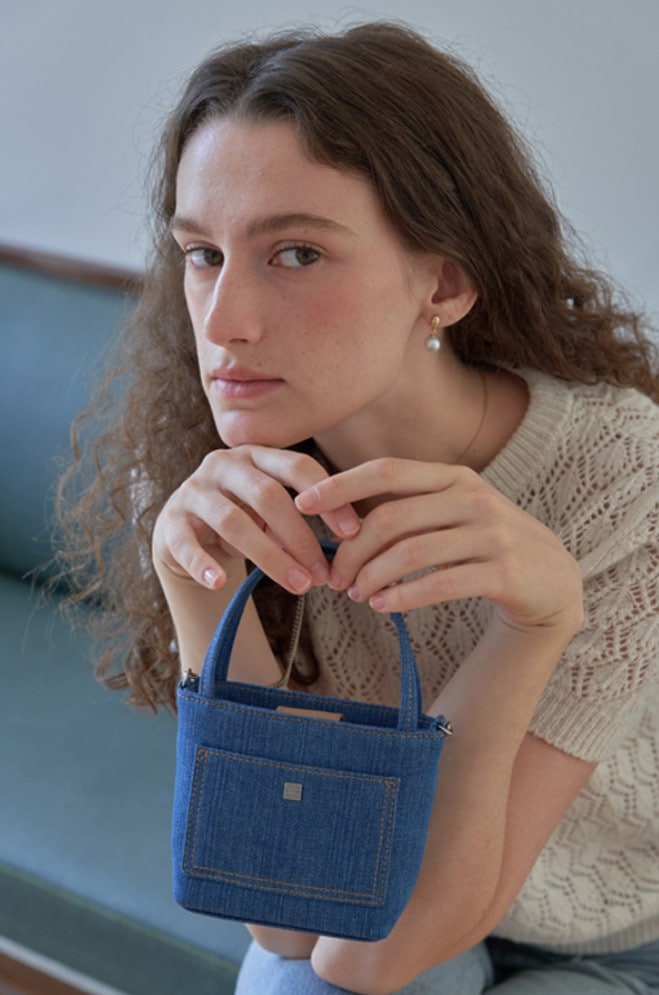 【DEMERIEL】 BONNIE CANVAS BAG SMALL : DENIM