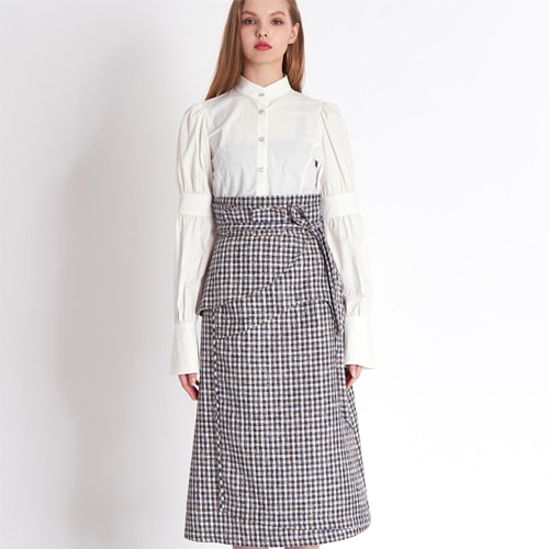 High Waist Cutting Edge Constructive Maxi Wrap Skirt_TWEED