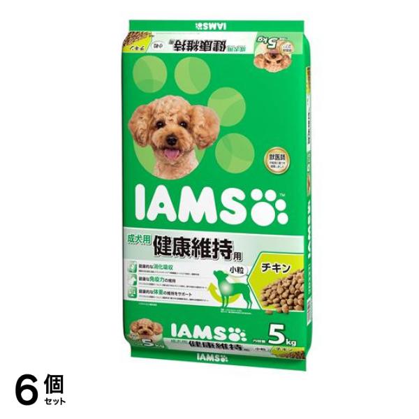 (IAMS) ドッグフード 成犬用 健康維持用 チキン 小粒 5kg 6個セット