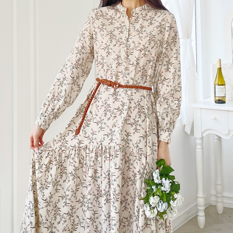 哺乳フラワーワンピース（ベルトSET231