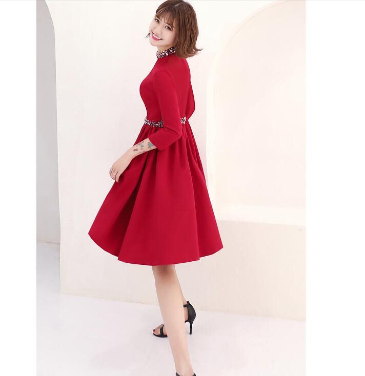 ハイネック Aラインドレス パーティードレス ミモレ丈ドレス 演奏会 発表会 ピアノ コンサート ミ