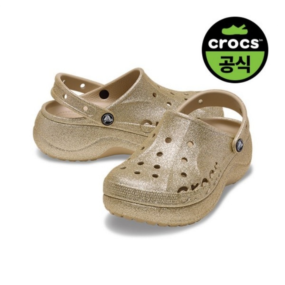 [クロックスシューズ] クロックスオフィシャルウィメンズバヤプラットフォームグリッタークロッグチャイ (25SWCL208459)