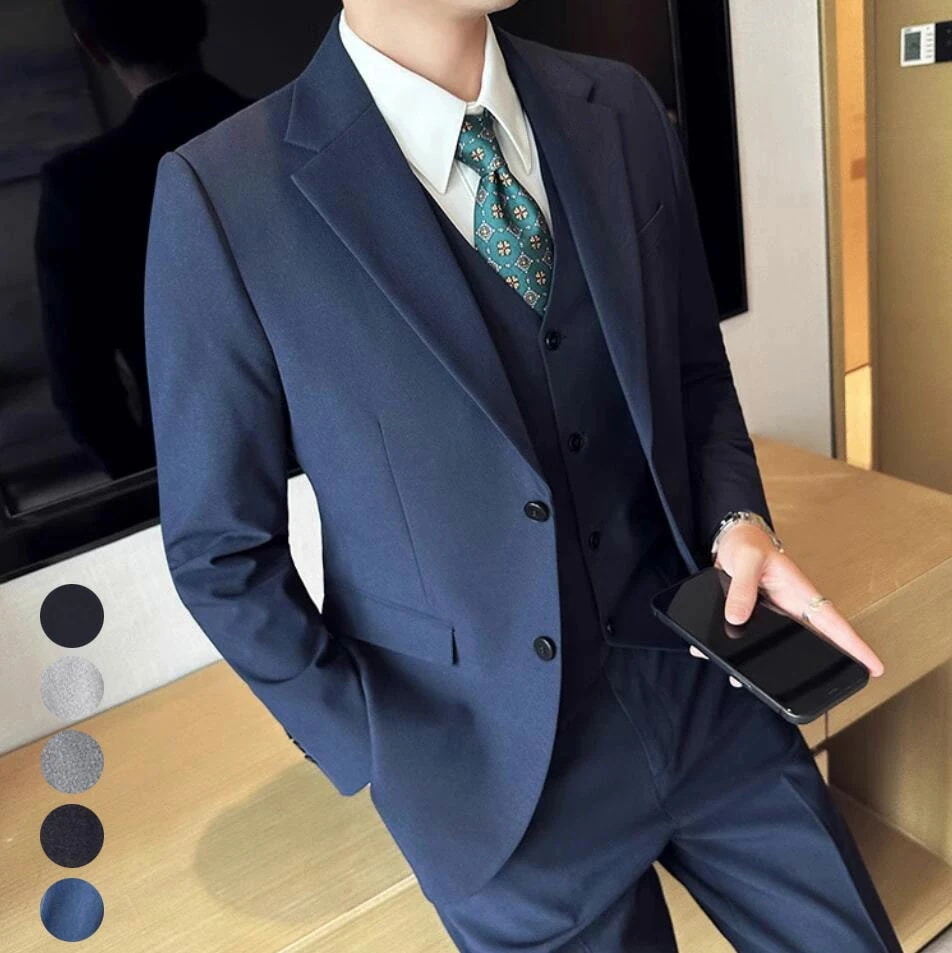 [3日出荷 最安値]新品大人気スリーピース 2点/3点セット ジャケット+パンツ+ベスト フォーマルスーツ メンズスーツ 上下セット 大きいサイズ シングルスーツ ビジネススーツ メンズ 紳士服 卒業