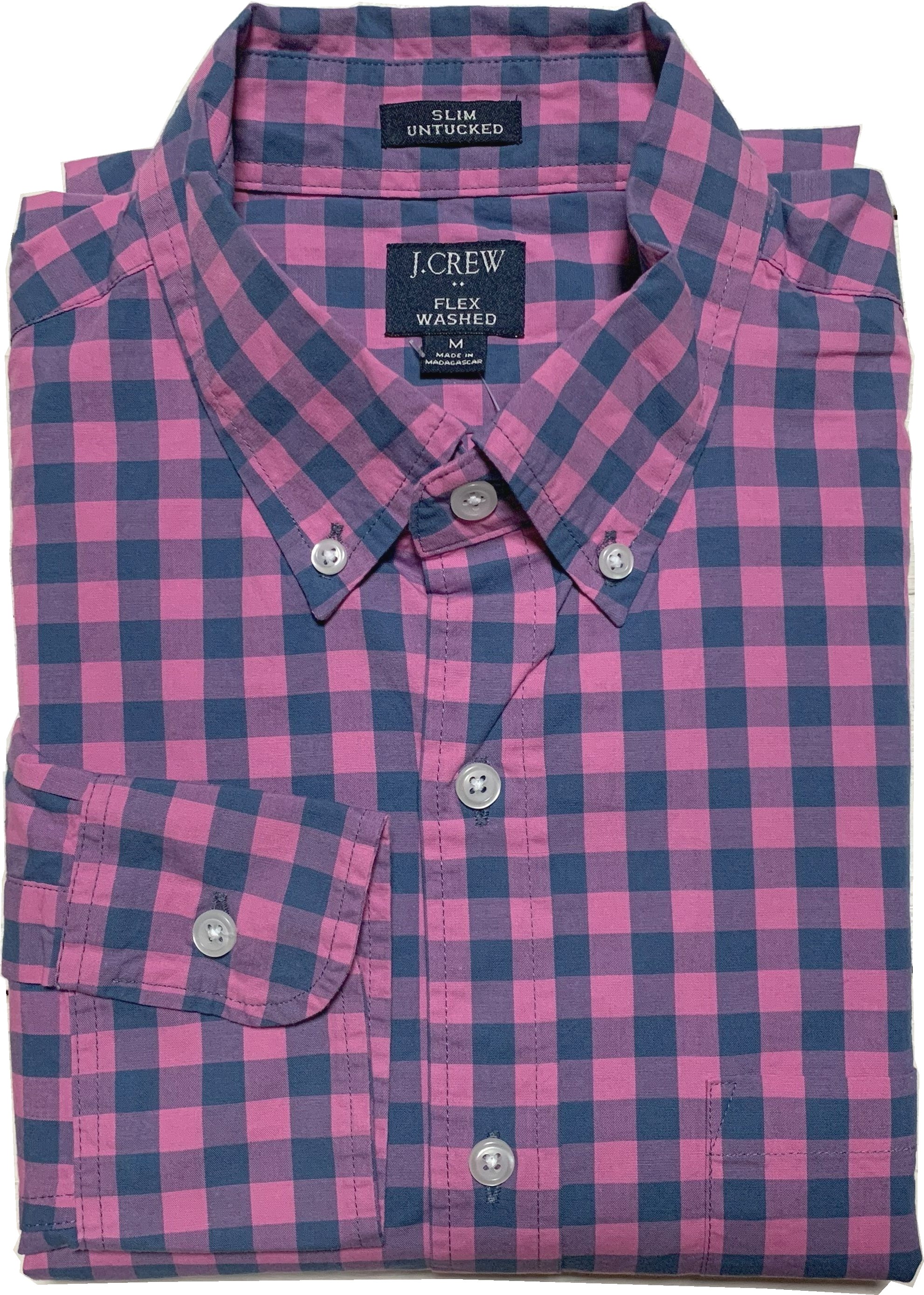 長袖 ボタンダウンシャツ チェック ピンク メンズ J.CREW JC2-022