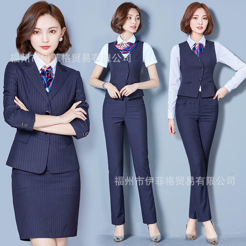 プロフェッショナルスーツレディース2024春秋新スタイル銀行マネージャー顧客サービスフロントデスク作業服ビジネススマートスーツフォーマルウェア