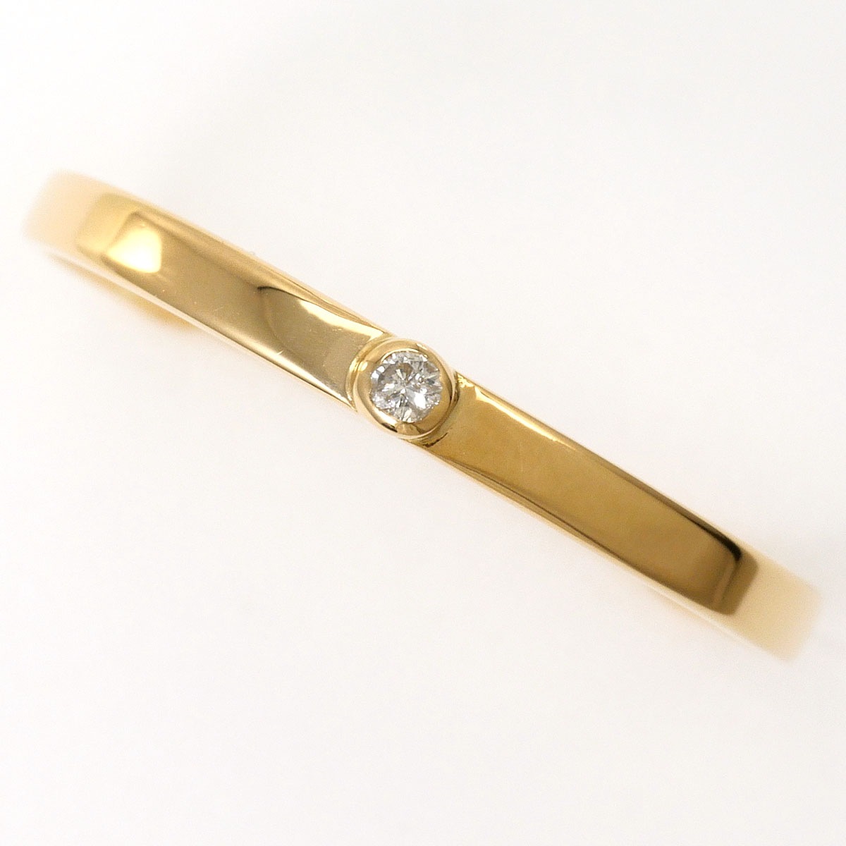 K18 18金 YG イエローゴールド リング・指輪 10号 ダイヤモンド（ct刻印なし） 総重量約0.9g ジュエリー 中古