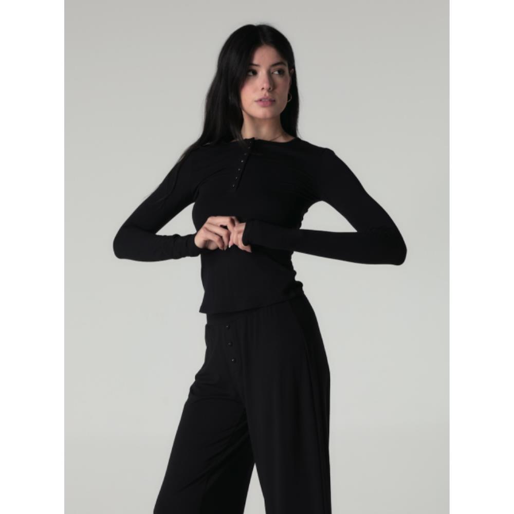 GLOWNY PURE MODAL LONG SLEEVE BLACK GY25LWLS002BK
