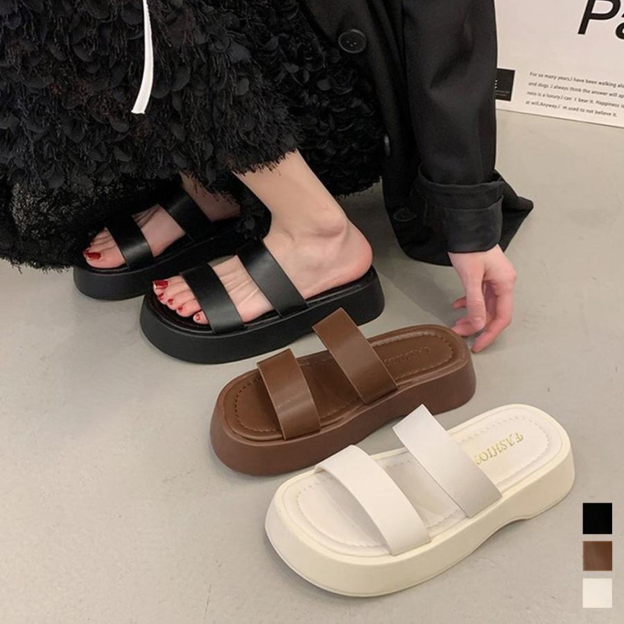 【超お得1つ買うと10個もらえる】[今日は安い-出荷が早い]厚底サンダル ベルト フラットサンダル 美脚 おしゃれ レディース ミュールサンダル 履きやすい カジュアル