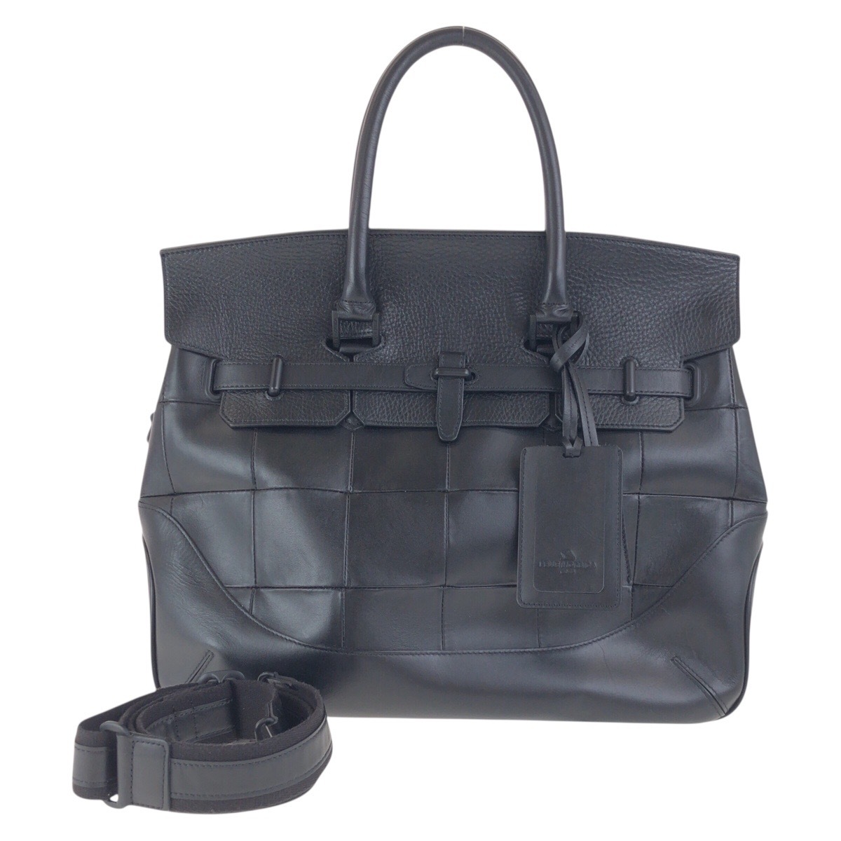 美品 MARRAKECH ブラック 黒 レザー ビジネスバッグ ボストンバッグ トートバッグ メンズ 502647