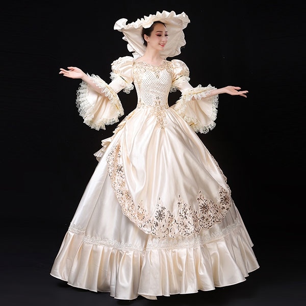 貴婦人 ドレス ロココドレス 中世 ヨーロッパ 中世貴族風 お姫様ドレス パーティー ファスナータイプ 貴族 ロングドレス 大きいサイズ ワンピース プリンセスライン 長袖 Aラインイベント 学 12,335円