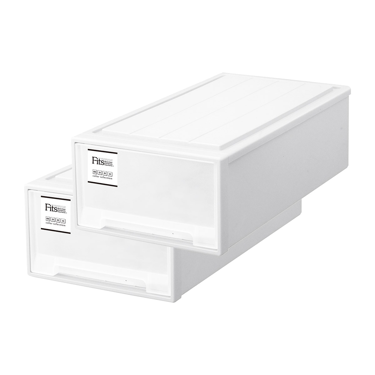 天馬 ロング-2P/WH 【2個セット】フィッツケース モノ 押し入れ収納（ロング×2個セット・ホワイト） ロング2PWH