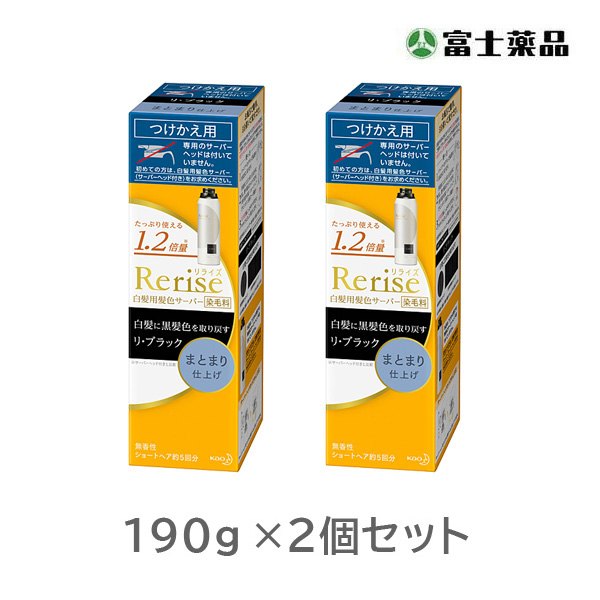 リライズ 白髪染め リブラック 付替 190g 【2個セット】 まとまり仕上げ 白髪 白髪染 ヘアカラー クリーム カラー 男性 メンズ 女性用 セルフ 白髪用髪色サーバー KO 花王白髪染めヘアカラー