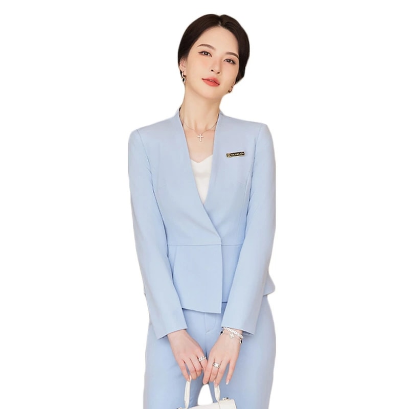 女性用 ワークウェア 2点セット 高級 職業用 ジュエリー ストア展示会 仕事用 シャツ パンツ