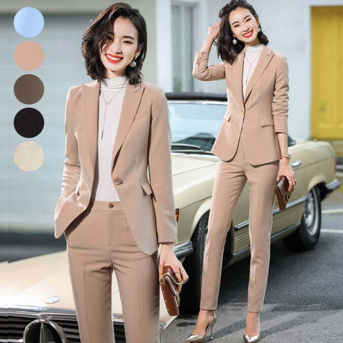 パンツスーツ レディース スーツ リクルートスーツ ビジネス 就活 面接 通勤 オフィス ブラックスーツ 長袖 2点セット ジャケット+パンツ 高級感 スーツ 大きいサイズ 上下セット フォーマルスー