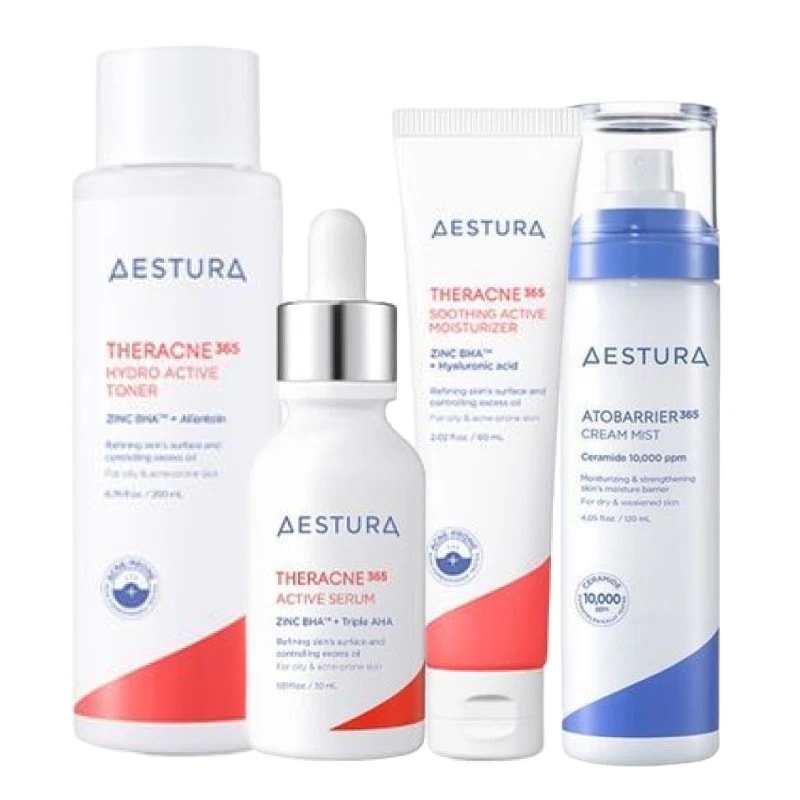 テラクネ365 4点 セット(トナー 200ml+セラム 30ml+クリーム 60ml+アトバリア365クリームミスト 120ml) /韓国 人気 ニキビ跡 赤み 鎮静 トラブルケア ニキビケアセット